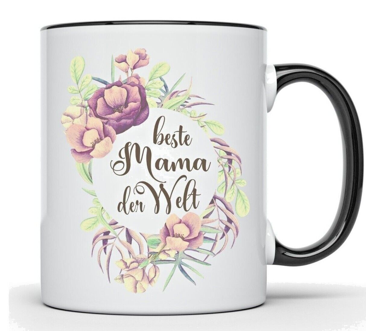 Tasse Beste Mama der Welt Blumenkranz Geschenk Mutter Geschenkidee Muttertag