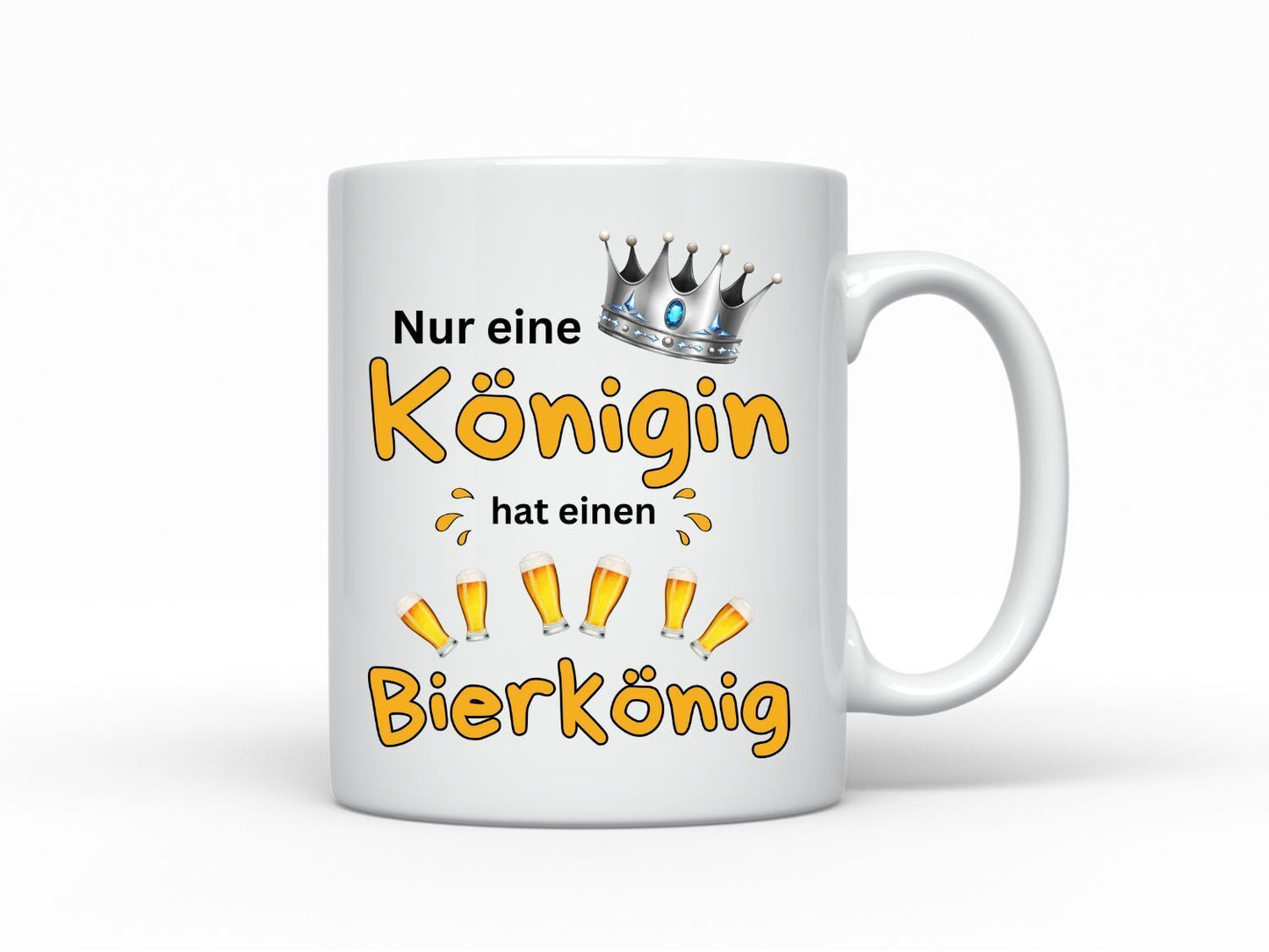Bier Tassen Set Bierkönig Königin Bierkönig Tasse 2x weiß Biertrinker spaß