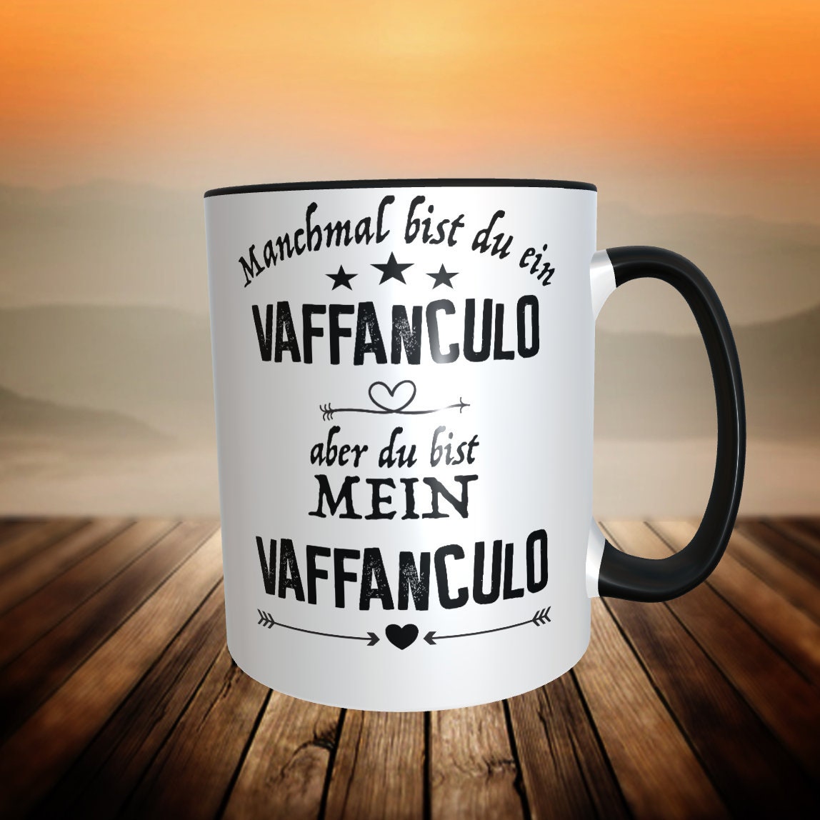 Kaffeetasse - Vaffanculo - Valentinstag Geschenk Tasse Ehemann Freund Partner Spaß Lustig Spruch Humor Italiener Italien Italy Italia