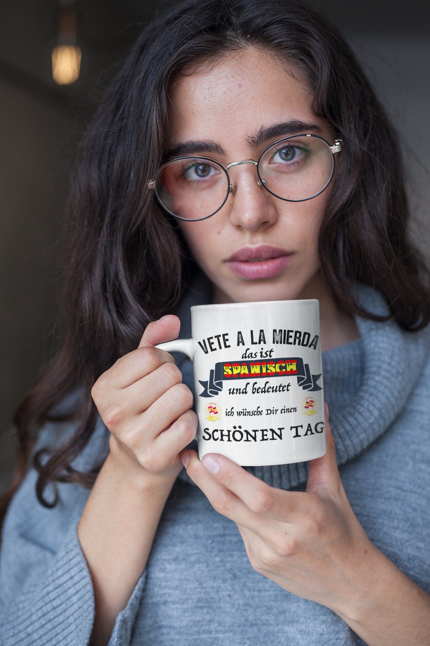 Kaffeetasse Spanien frech "Vete a la Mierda wünsche Dir schönen Tag" Spanisch - Geschenkidee Geschenk Spanierin Spanier Espana Espanol
