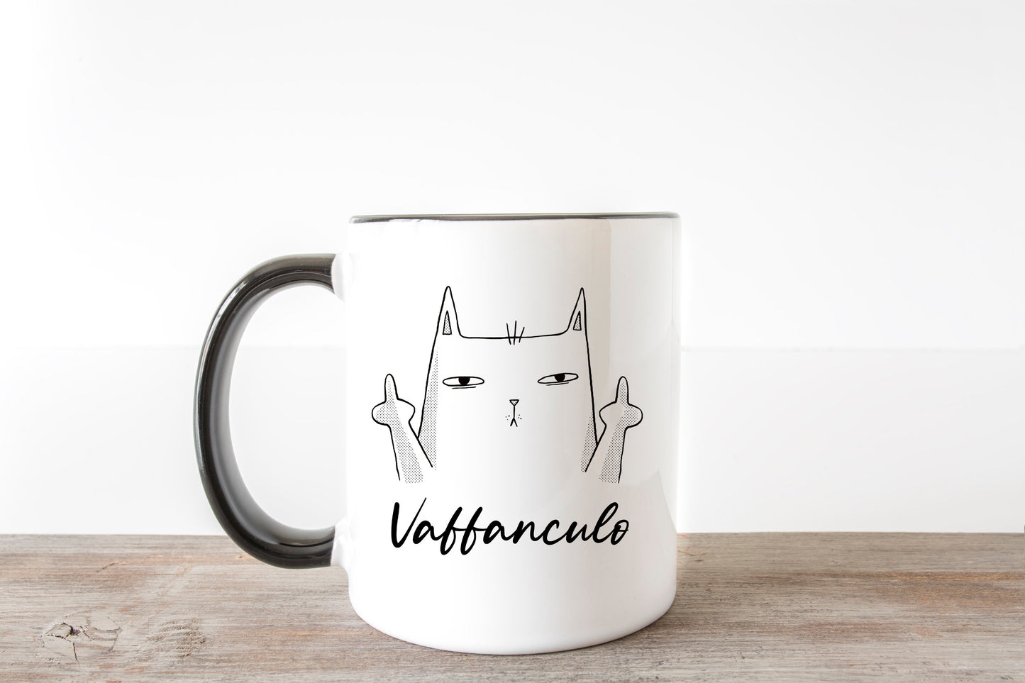 Italien Tasse Vaffanculo Katze Stinkefinger frech Arbeit Kollegen Italien Italienisch Italien Italienerin Geschenkidee