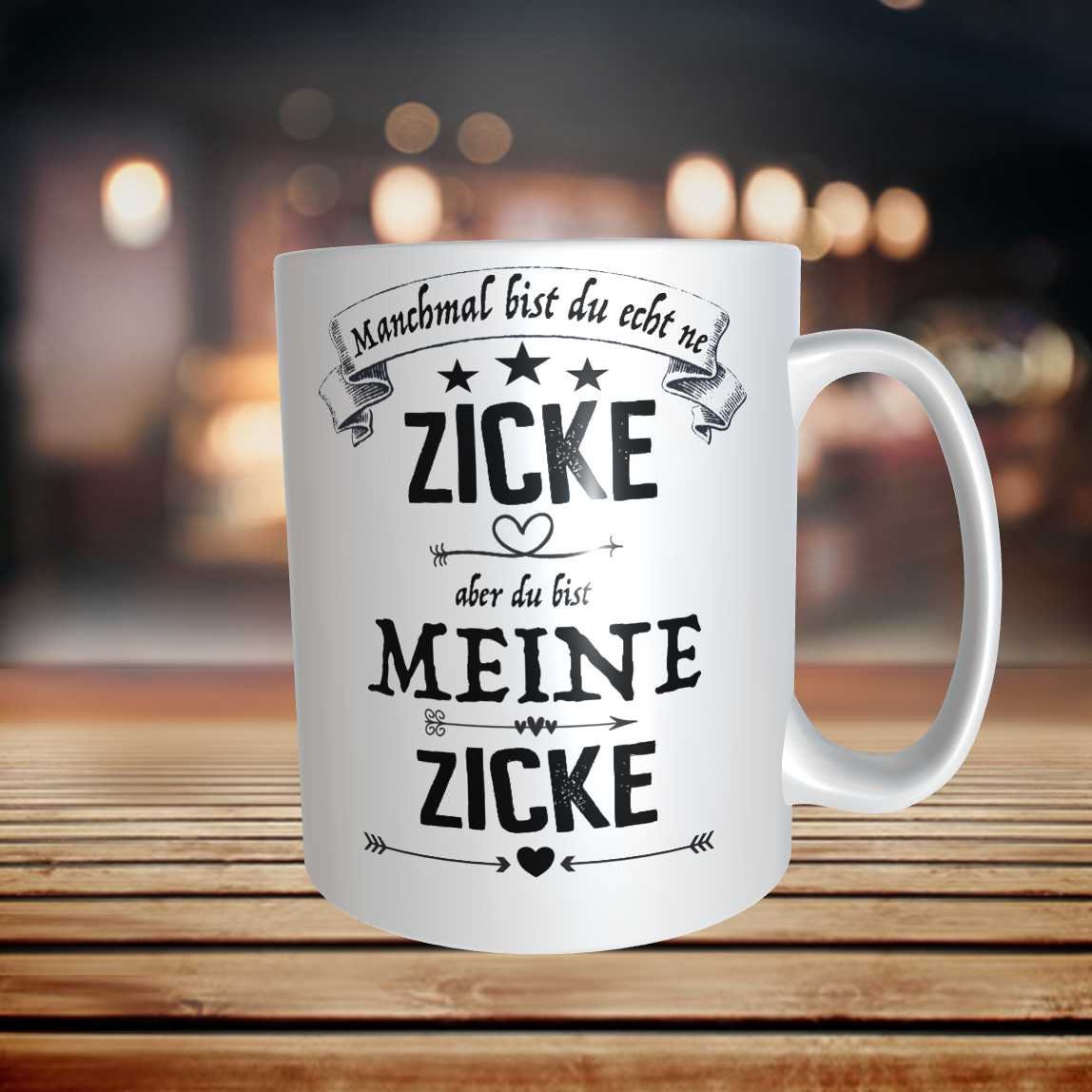 Zicke Kaffeetasse du bist meine Zicke Tasse Spruch Lustig Ehefrau Valentinstaggeschenk Freundin Geschenk Valentinstag