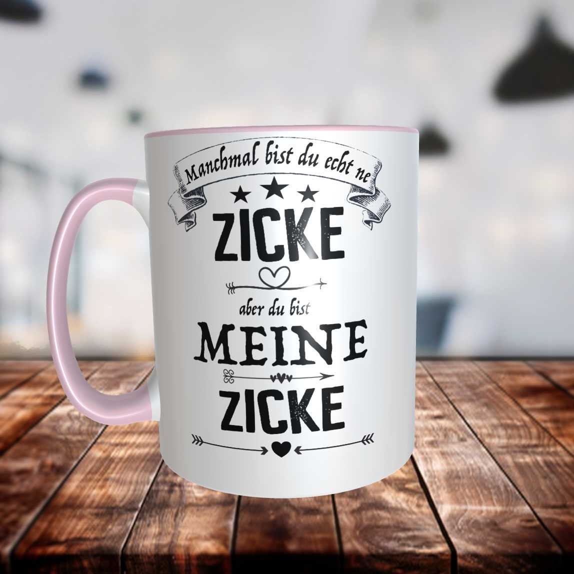 Zicke Kaffeetasse du bist meine Zicke Tasse Spruch Lustig Ehefrau Valentinstaggeschenk Freundin Geschenk Valentinstag
