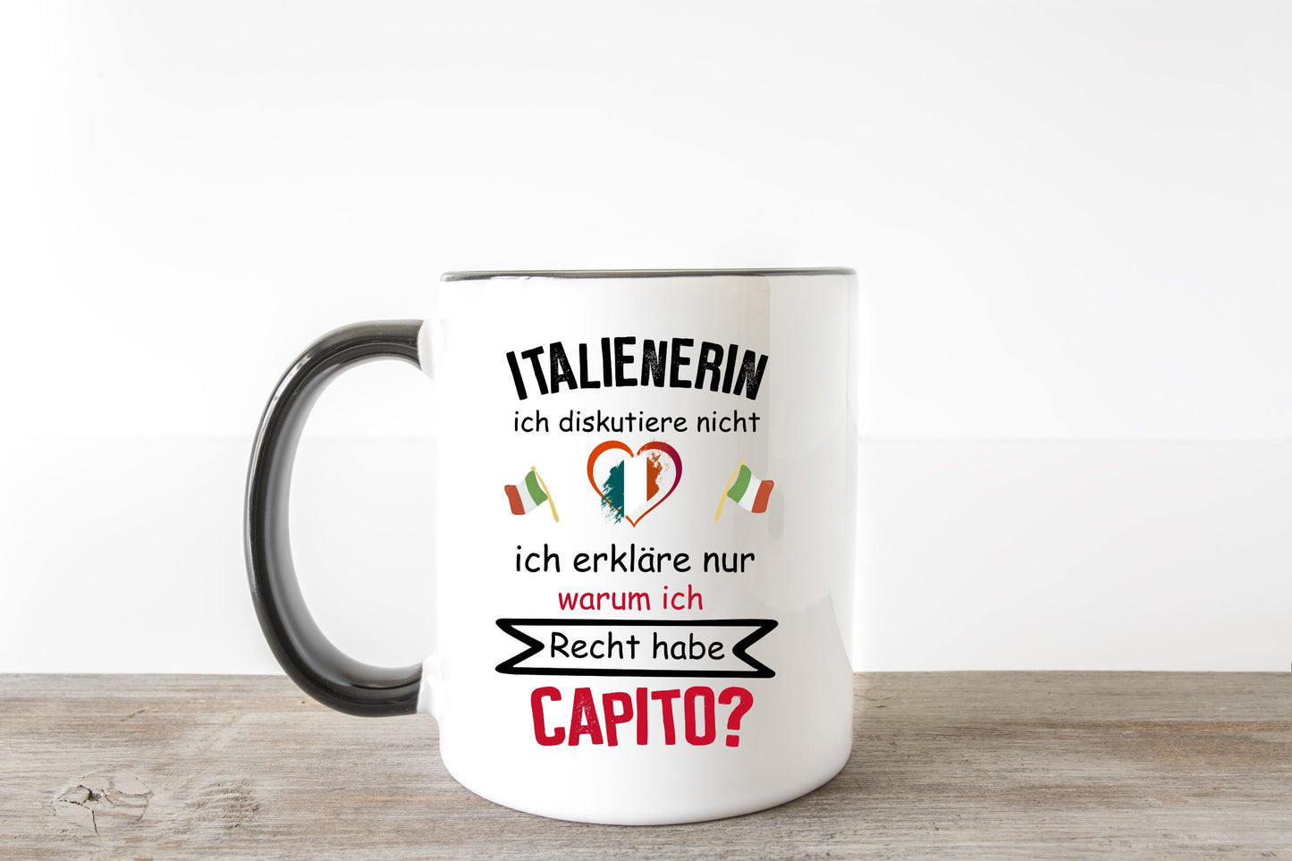 Italienerin diskutiert nicht Italien Tasse