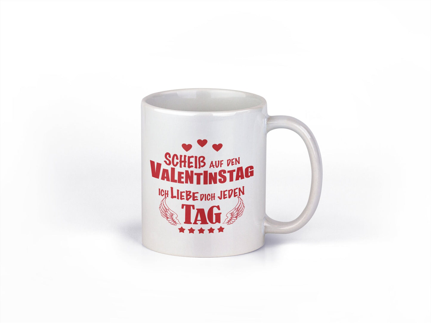 Tasse mit Spruch Hermsheide Tasse Scheiß auf den Valentinstag Geschenk für Männer Freund Partner Ehemann frech Valentinstags Geschenk
