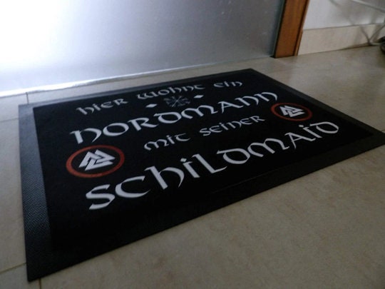 Wikinger Fußmatte 50x40 Nordmann mit Schildmaid