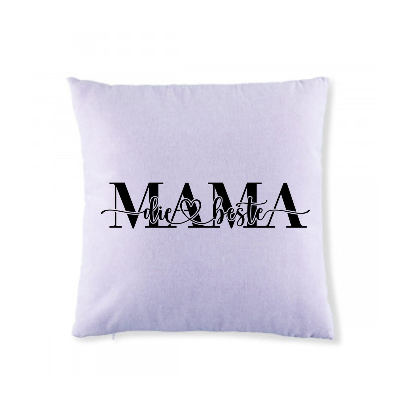 Kissen Mama die Beste - Sofakissen Vintage Jeans Flieder Kissen