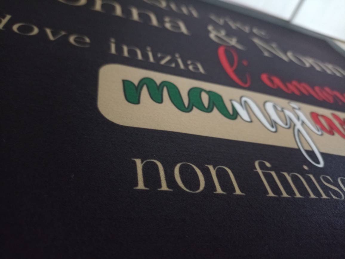 Fußmatte tappetino " Qui vive nonna & nonno, dove inizia lamore e il mangiare non finisce mai" Geschenk Italien Italiener Italienisch