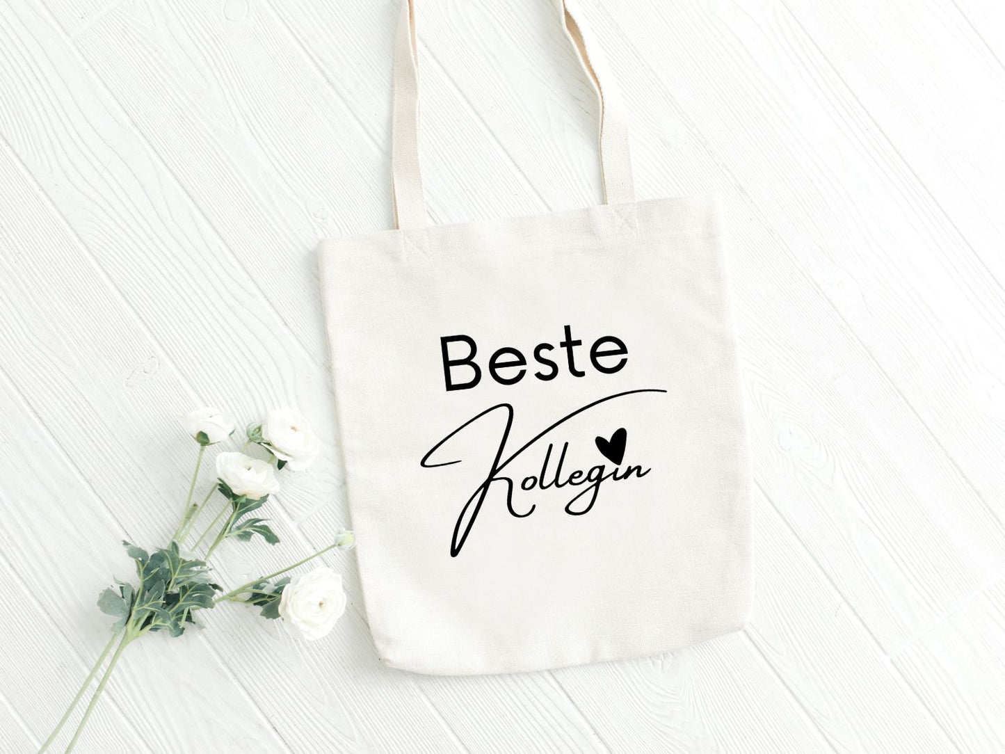 Tasche Beste Kollegin - Kolleginnen werden zu Freundinnen Stoffbeutel Geschenk Abschiedsgeschenk Kollegin Sprüche Tragetasche