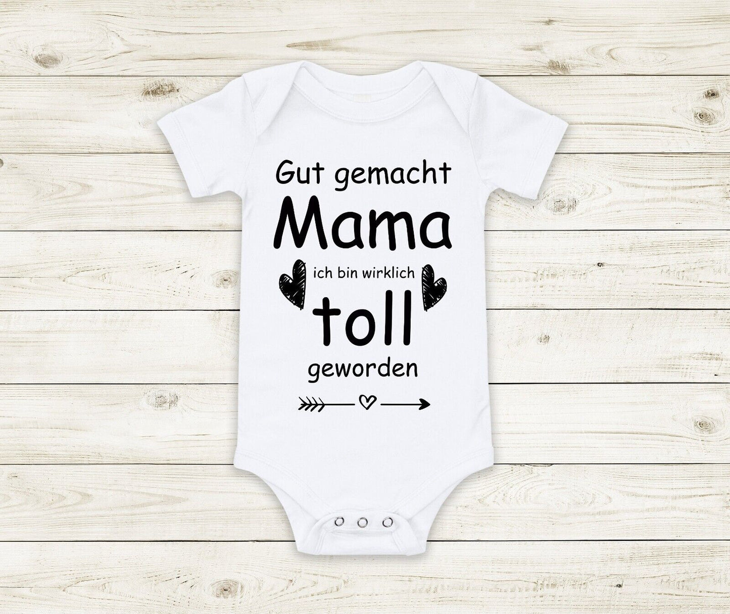 Babybody Muttertag  - Mama ich bin toll geworden - kurzarm weiß Baumwolle