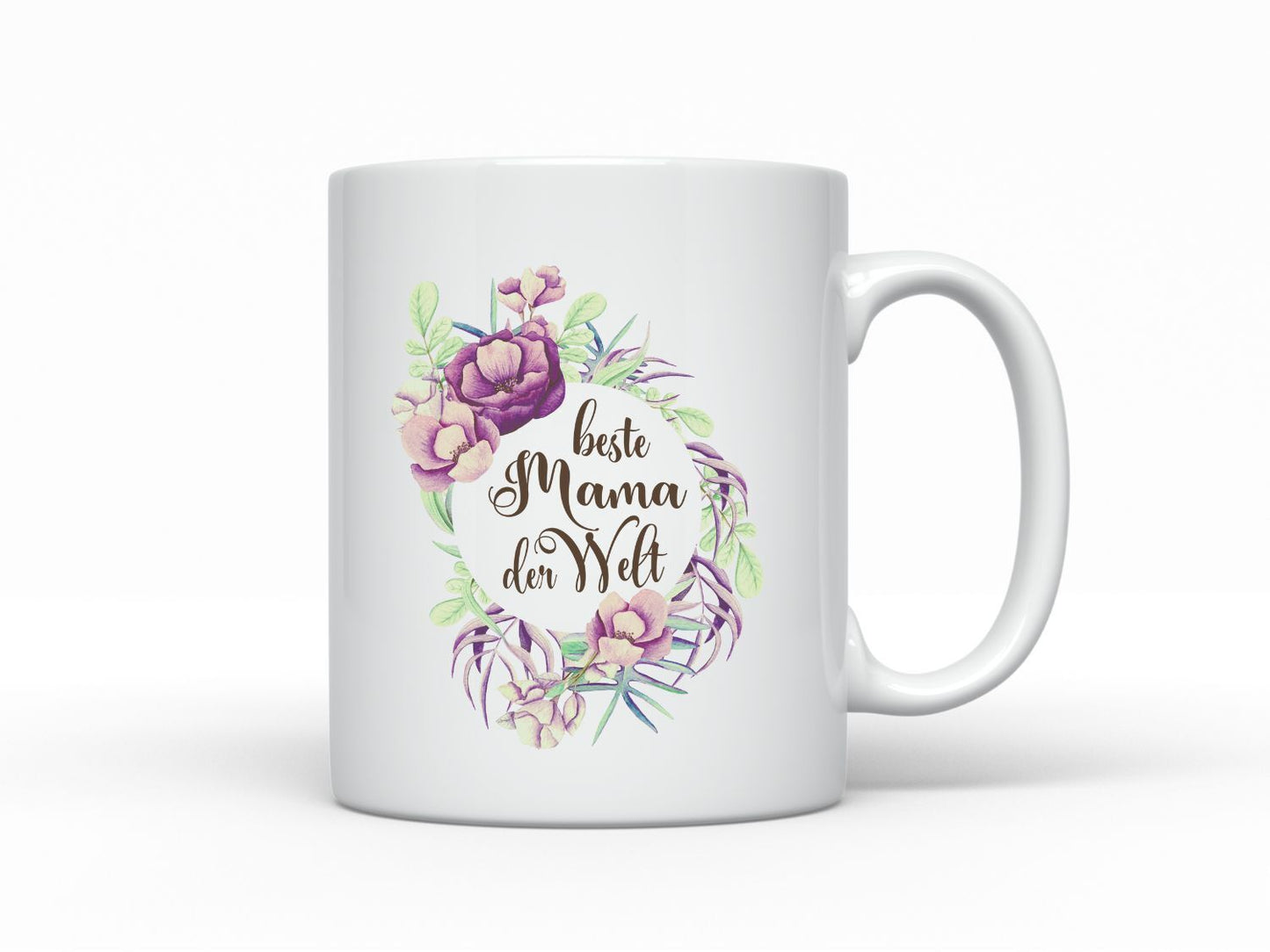 Tasse Beste Mama der Welt Blumenkranz  Geschenk  Mutter Geschenkidee Muttertag