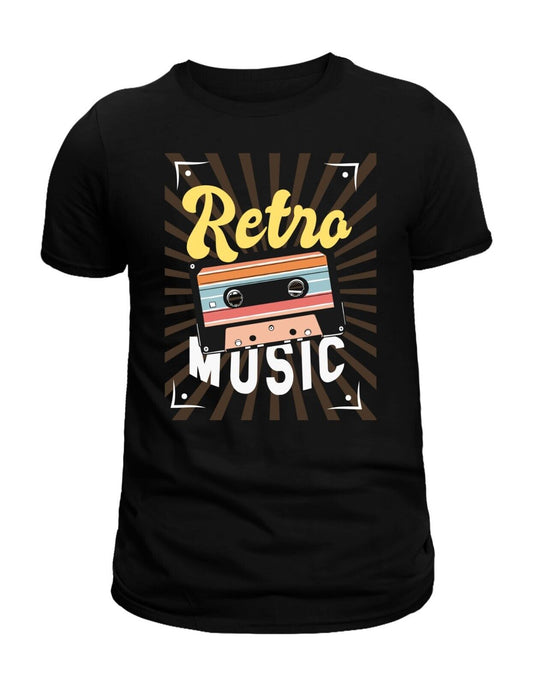 Damen Retro Musik T-Shirt 80er 90er Jahre Party Verkleidung Kassette Cassette