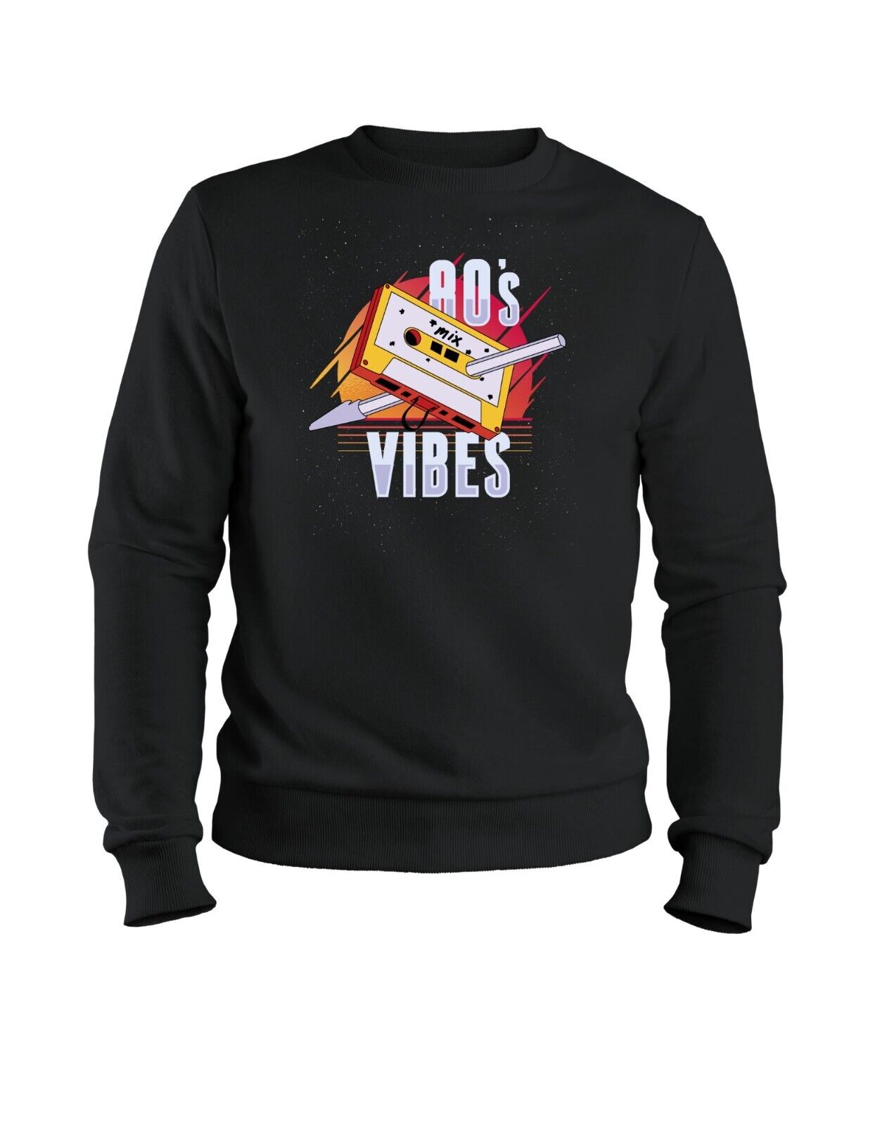 Retro Sweatshirt 80s Vibes Pullover Sweater 90er 80er Party Kostüm Sylvester