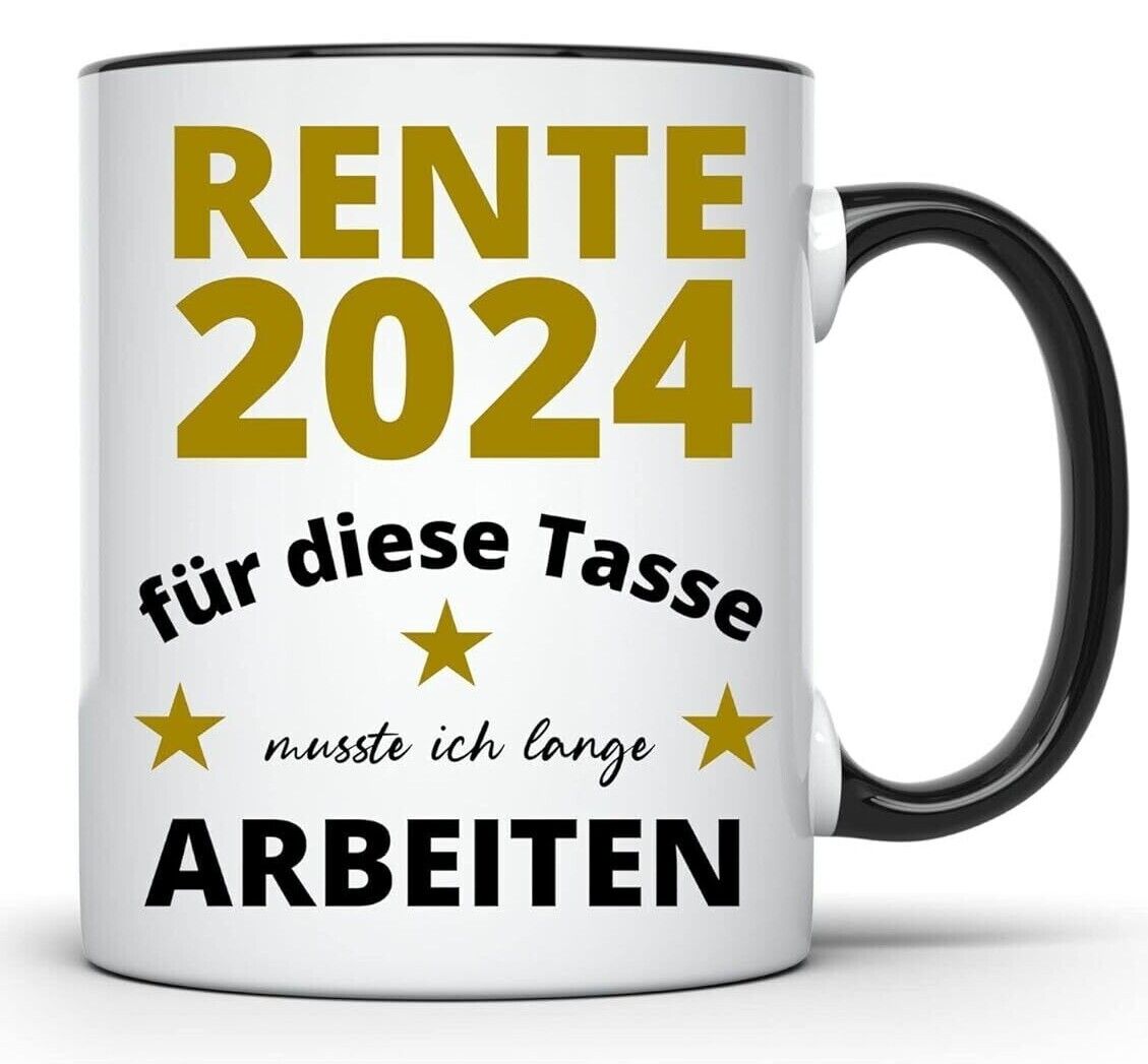 Tasse Rentner 2024 oder  2025  Rente Opa Großeltern Geschenk Ruhestand Geschenk