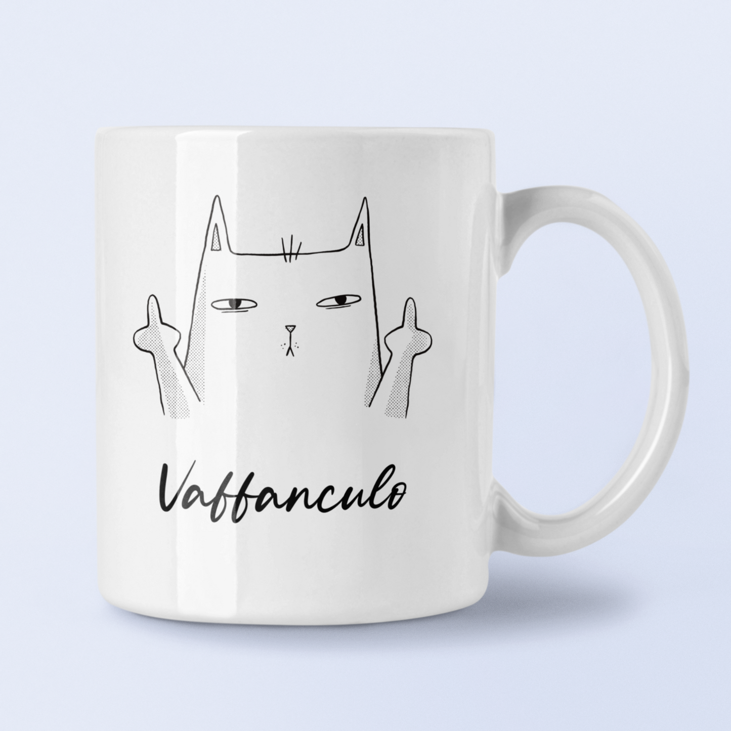 Tasse Italienisch Vaffanculo Katze Humor Kaffeetasse Italien Kater Stinkefinger