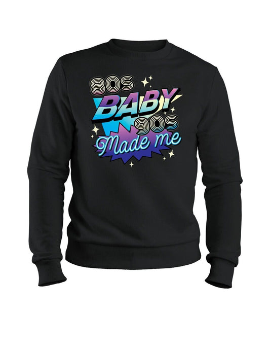 Damen  Retro Sweatshirt 90s made Retro Music Pullover Sweater 90er 80er Kostüm