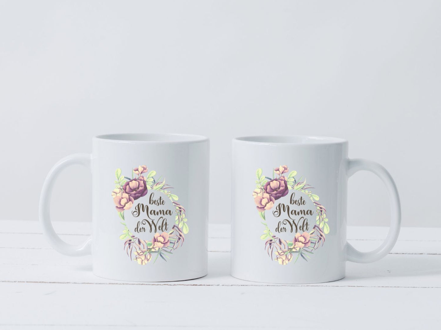 Tasse Beste Mama der Welt Blumenkranz  Geschenk  Mutter Geschenkidee Muttertag