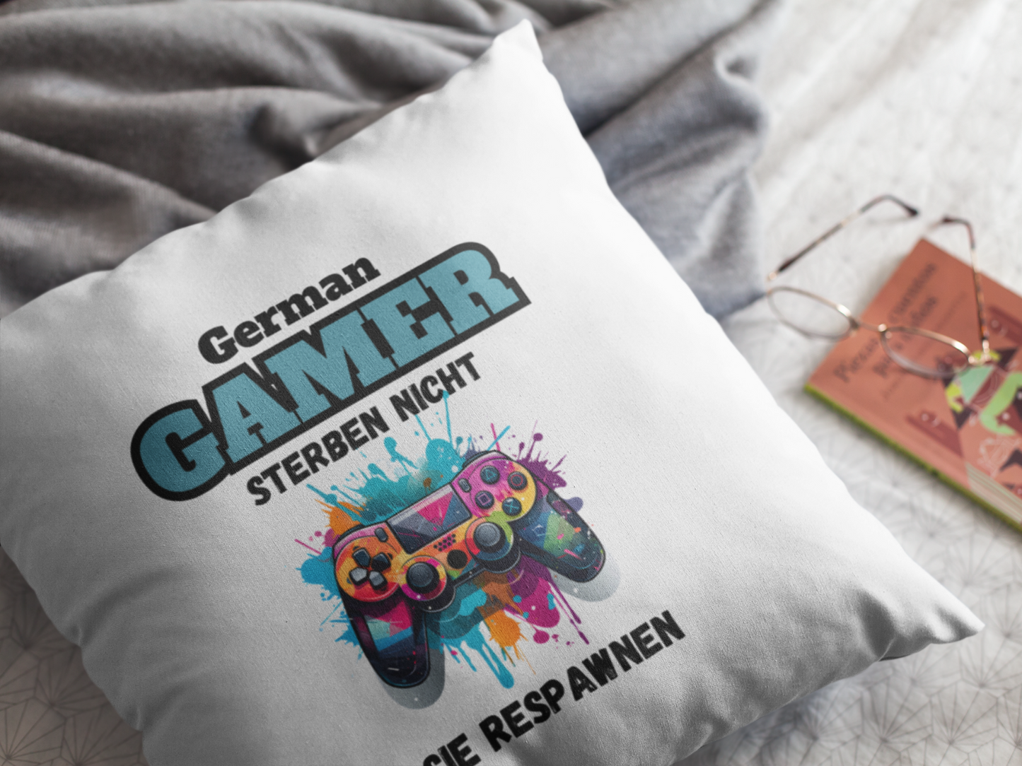 Gamer Kissen  - German Gamer respawnen - Zocken Gaming Controller Videogames