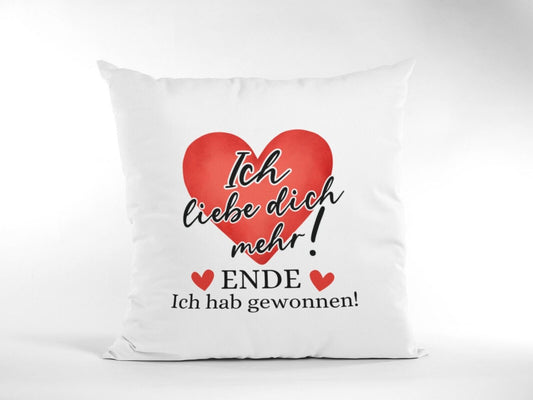 Kissen Jahrestag - Ich liebe dich mehr - Geschenk Liebe Herzen Geburtstag Mann