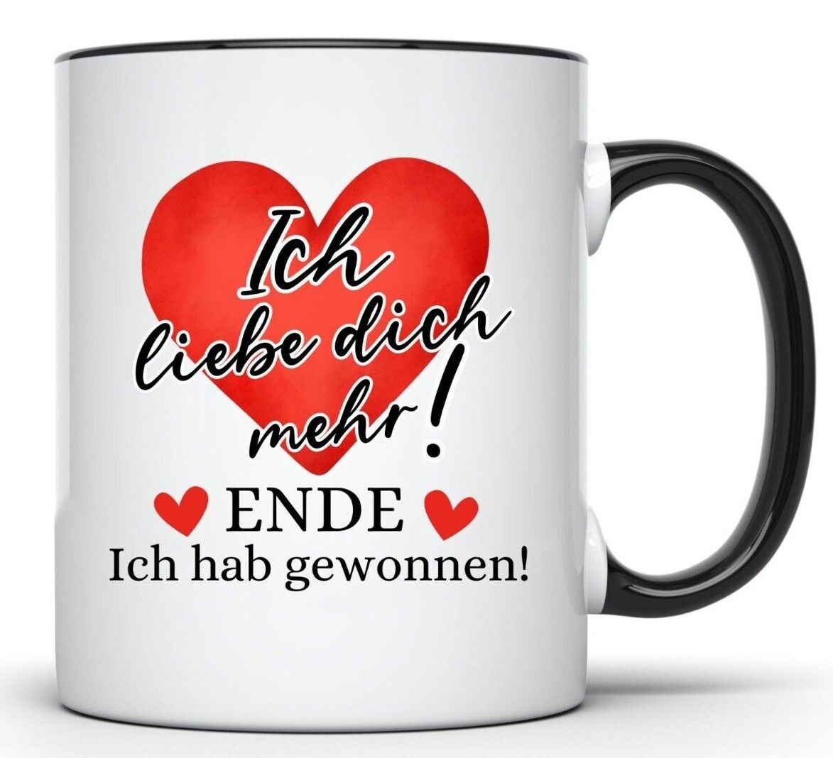 Tasse Jahrestag - Ich liebe dich mehr - Geschenk Mann für Männer Geschenkidee