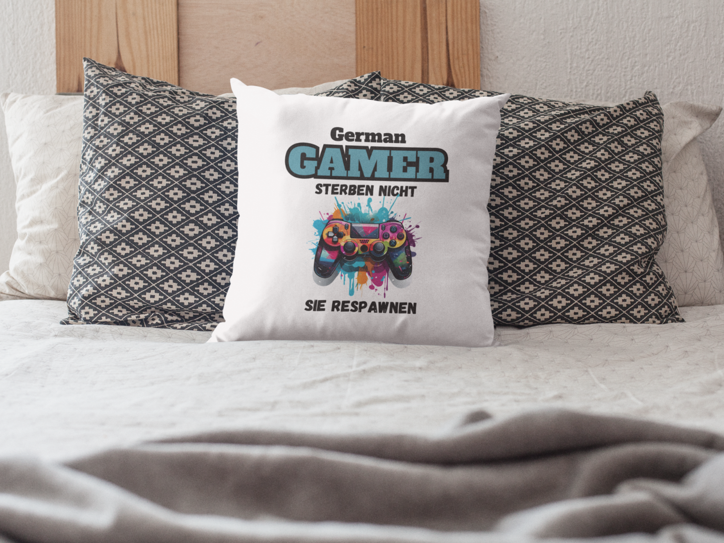 Gamer Kissen  - German Gamer respawnen - Zocken Gaming Controller Videogames