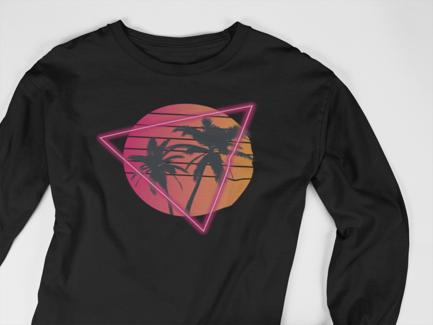 Pullover Retro Wave Palms Unisex Vaporwave Synthwave 90s 80s Sunset Pink