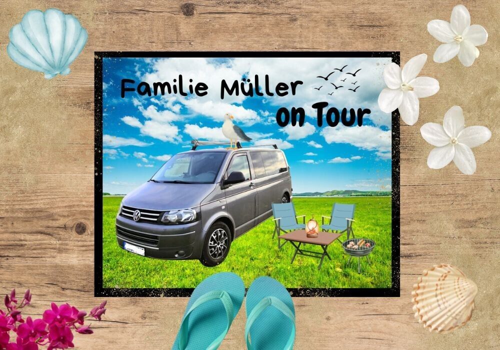 Fußmatte Camping personalisierbar eigener Camper Foto Wohnmobil Wohnwagen