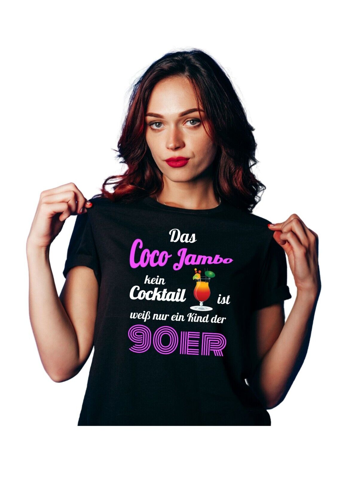 Damen T-Shirt 90er Coco 90s Cocktail Jambo Outfit 90's Party Kinder der 90 er