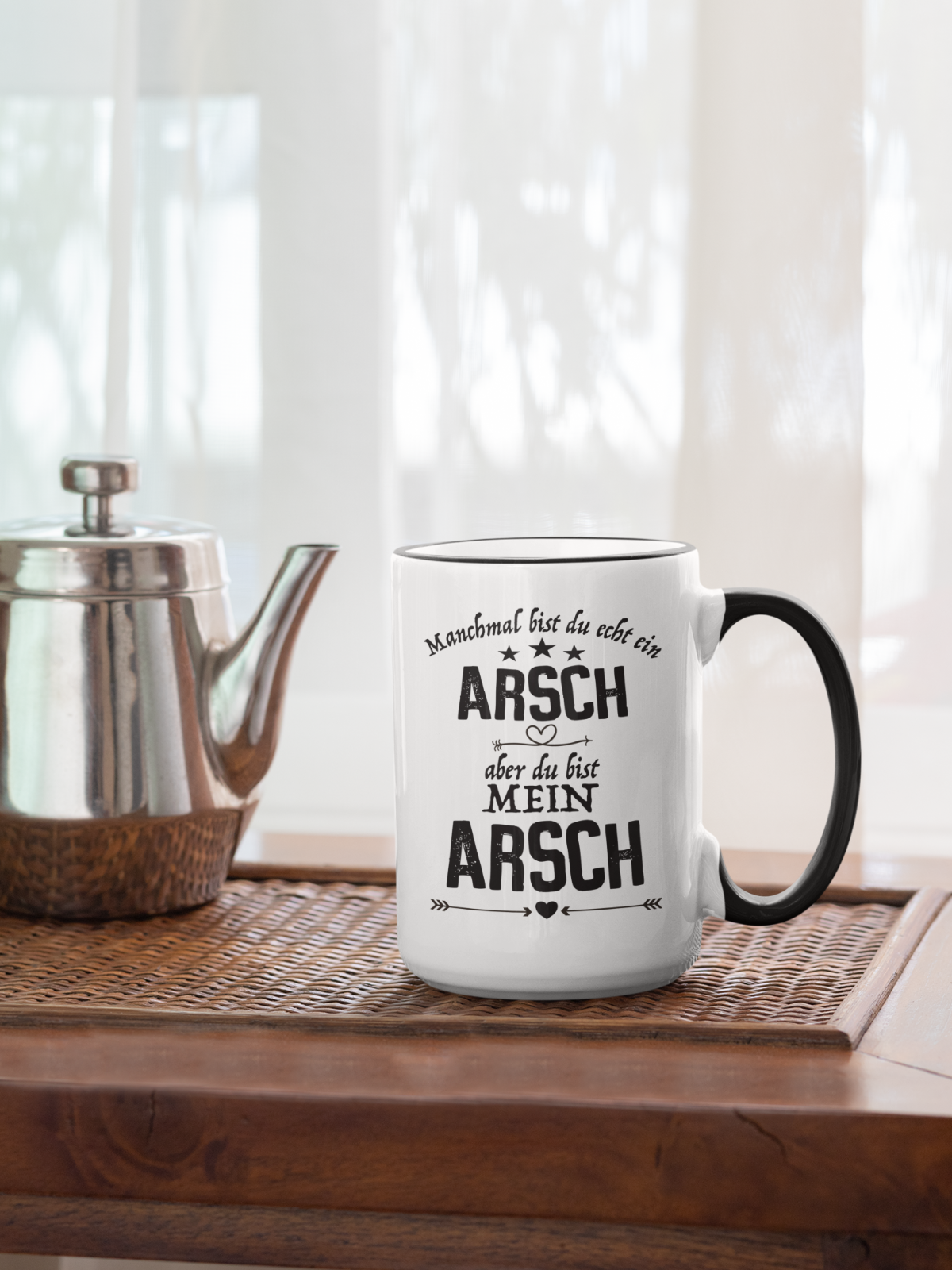 Tasse Jahrestag - du bist mein Arsch - Kaffeetasse Geschenk Mann Geburtstag