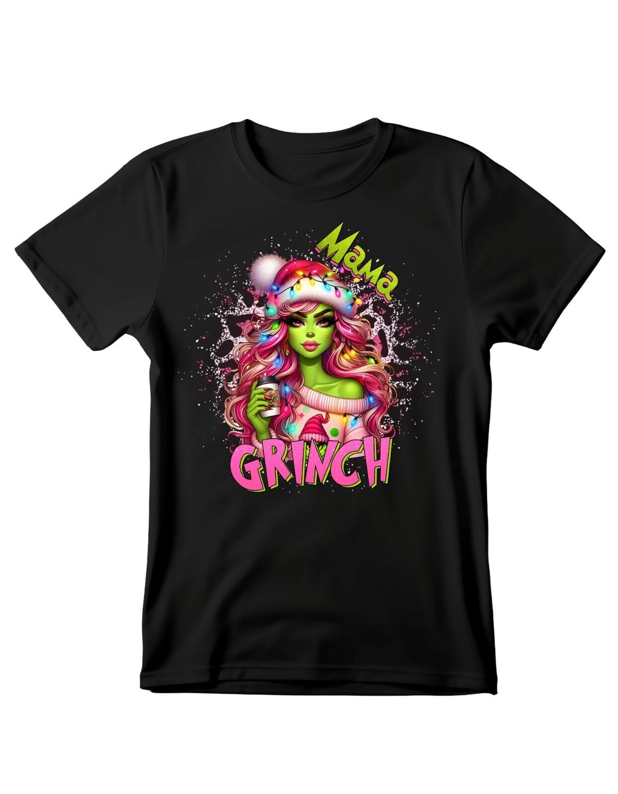 Damen T-Shirt Mama Grinch Weihnachten Merry Christmas Shirt Frauen Ugly Shirts