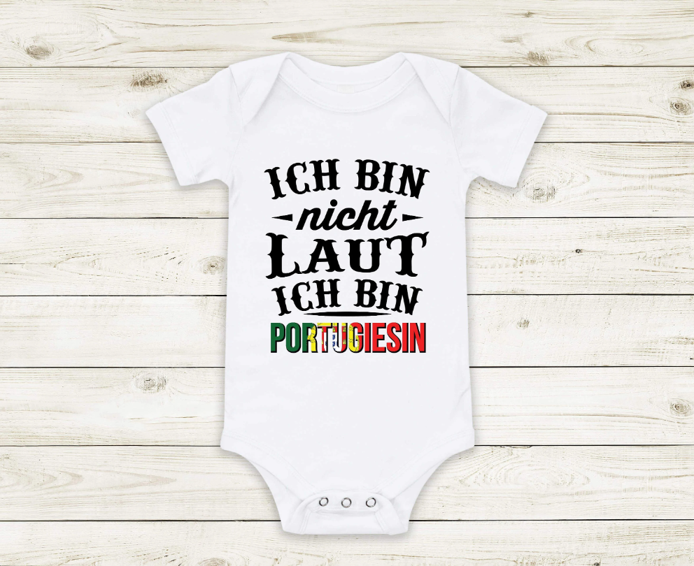 Babybody laute Portugiesin Geburt Geschenk Baby Party Portugal Portugiesisch