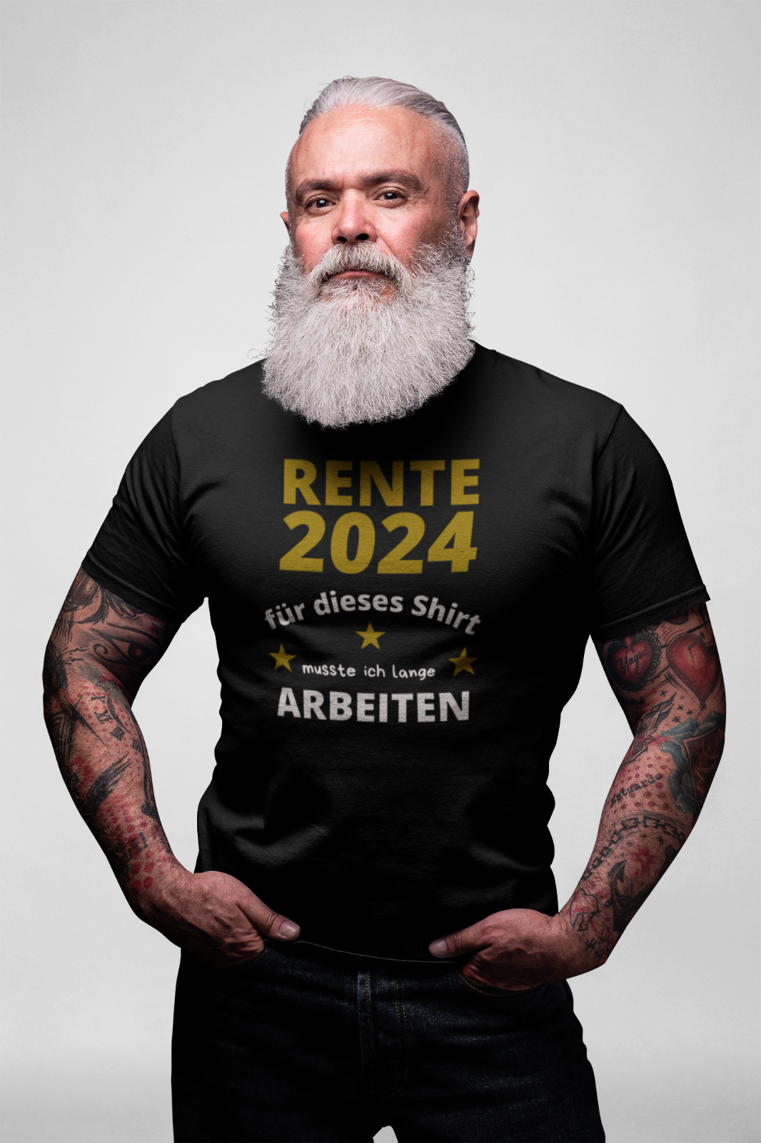 T-Shirt Rente 2024 Ruhestand Rentner Shirt Geschenk schwarz kurzarm