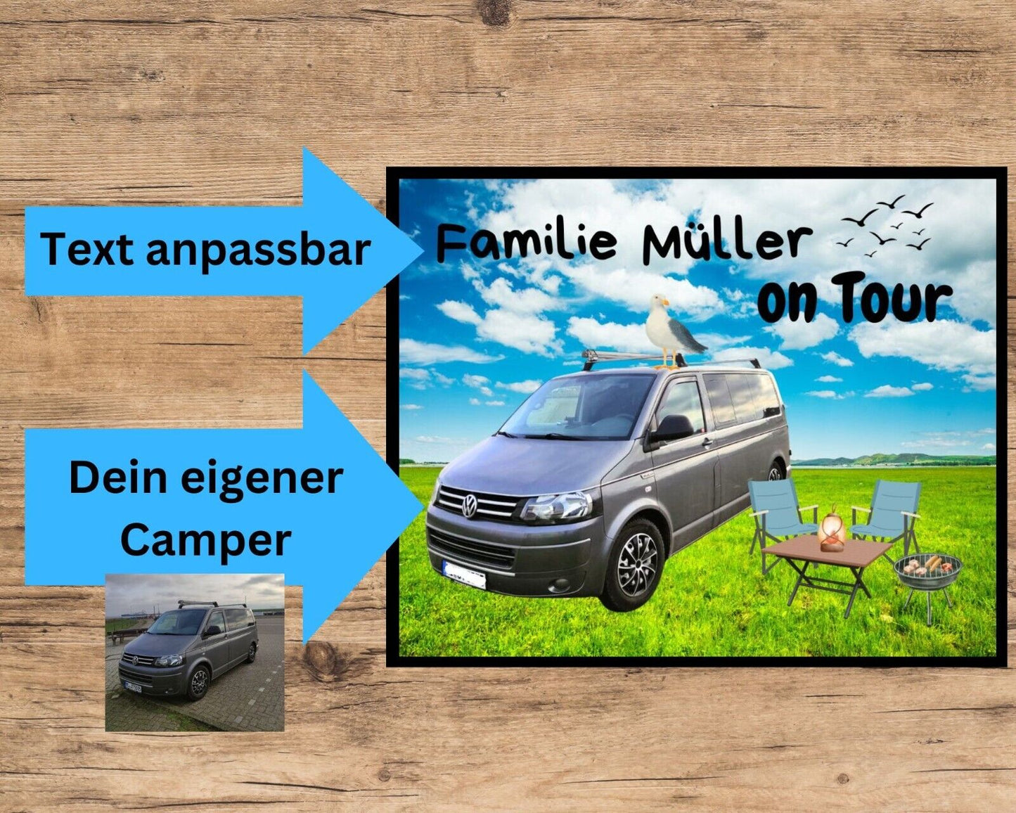 Fußmatte Camping personalisierbar eigener Camper Foto Wohnmobil Wohnwagen