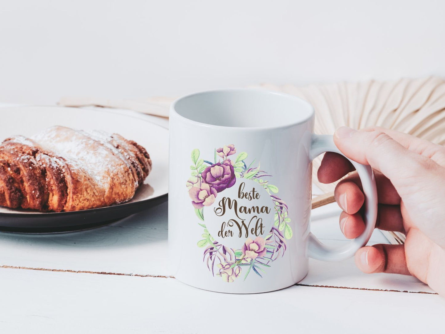 Tasse Beste Mama der Welt Blumenkranz  Geschenk  Mutter Geschenkidee Muttertag