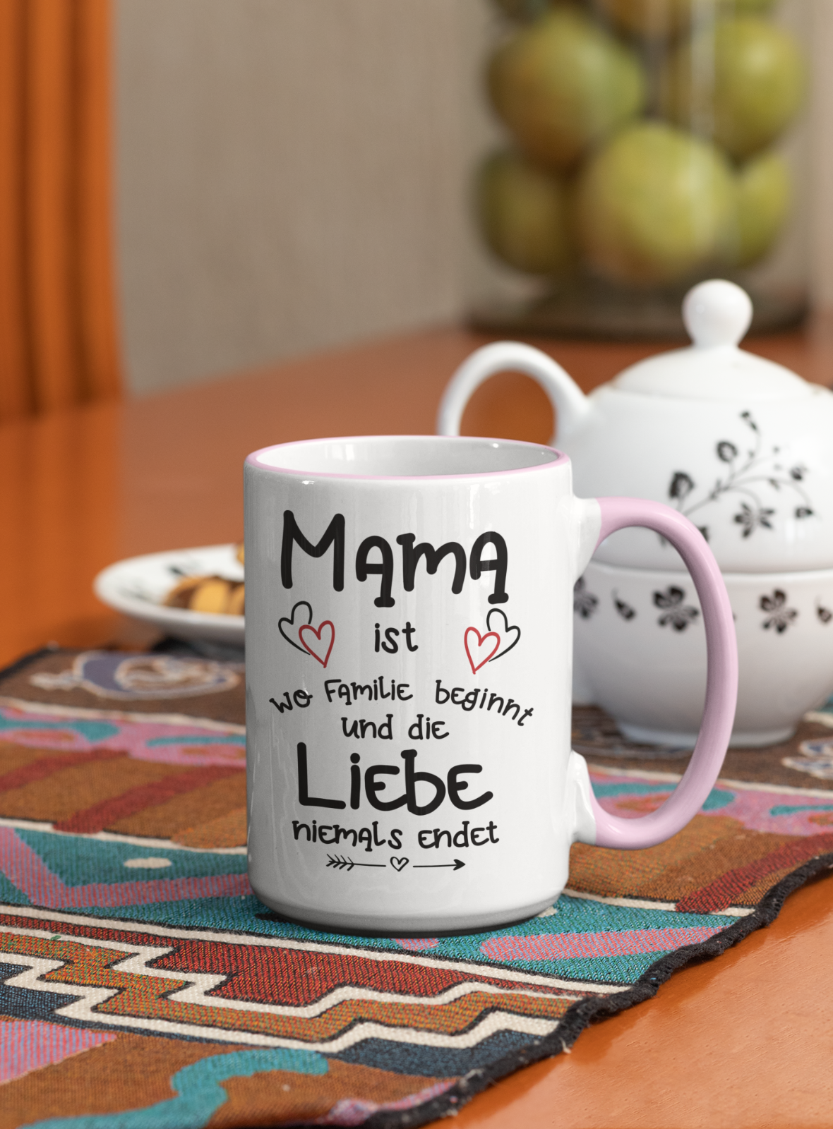 Tasse Muttertag - Mama ist wo Familie beginnt und die Liebe niemals endet