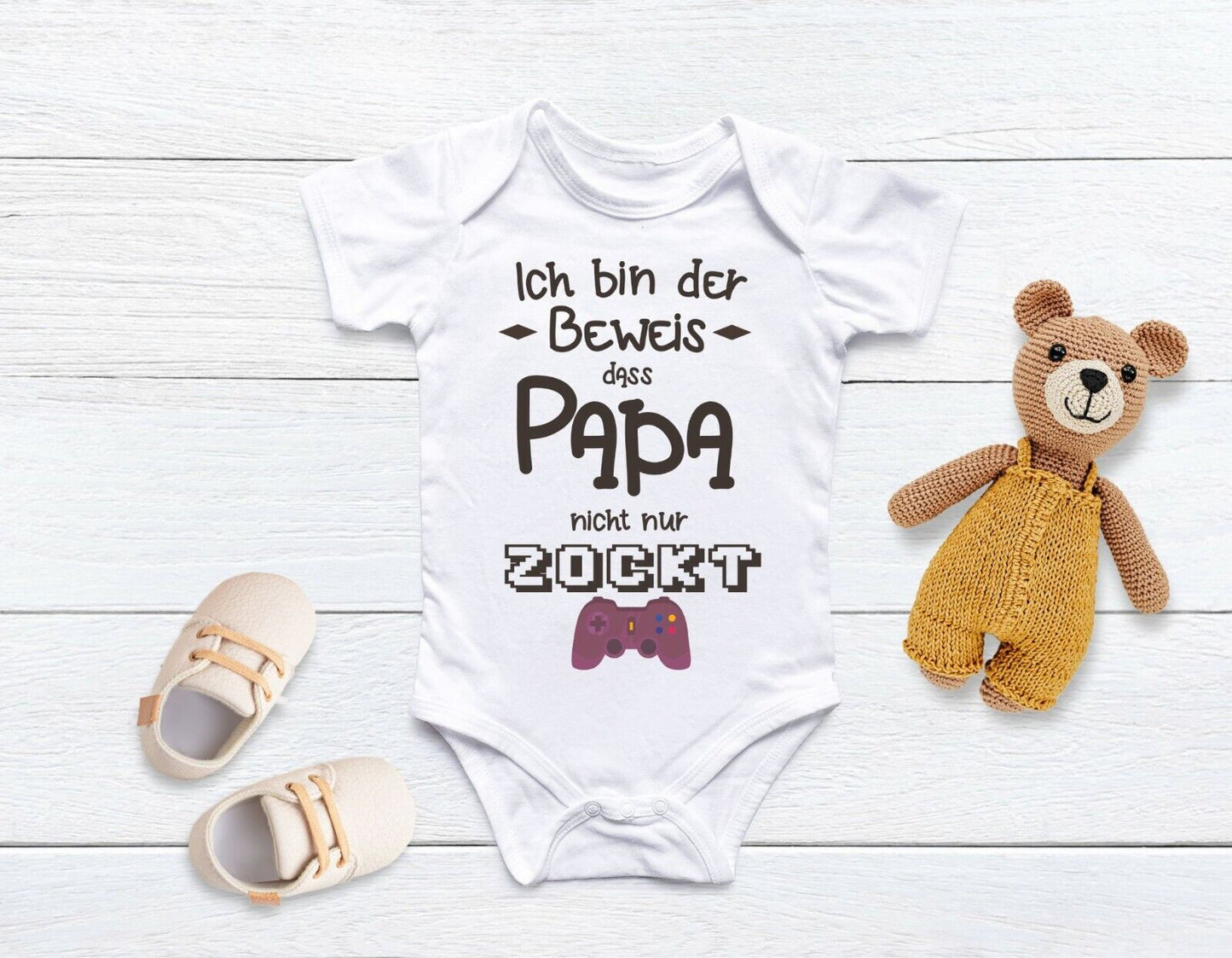 Babybody  - Papa nicht nur zockt - Geburt - Schwanger - Babyparty gift