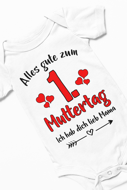 Babybody 1. Muttertag Muttertagsgeschenk weiß Baumwolle Mama