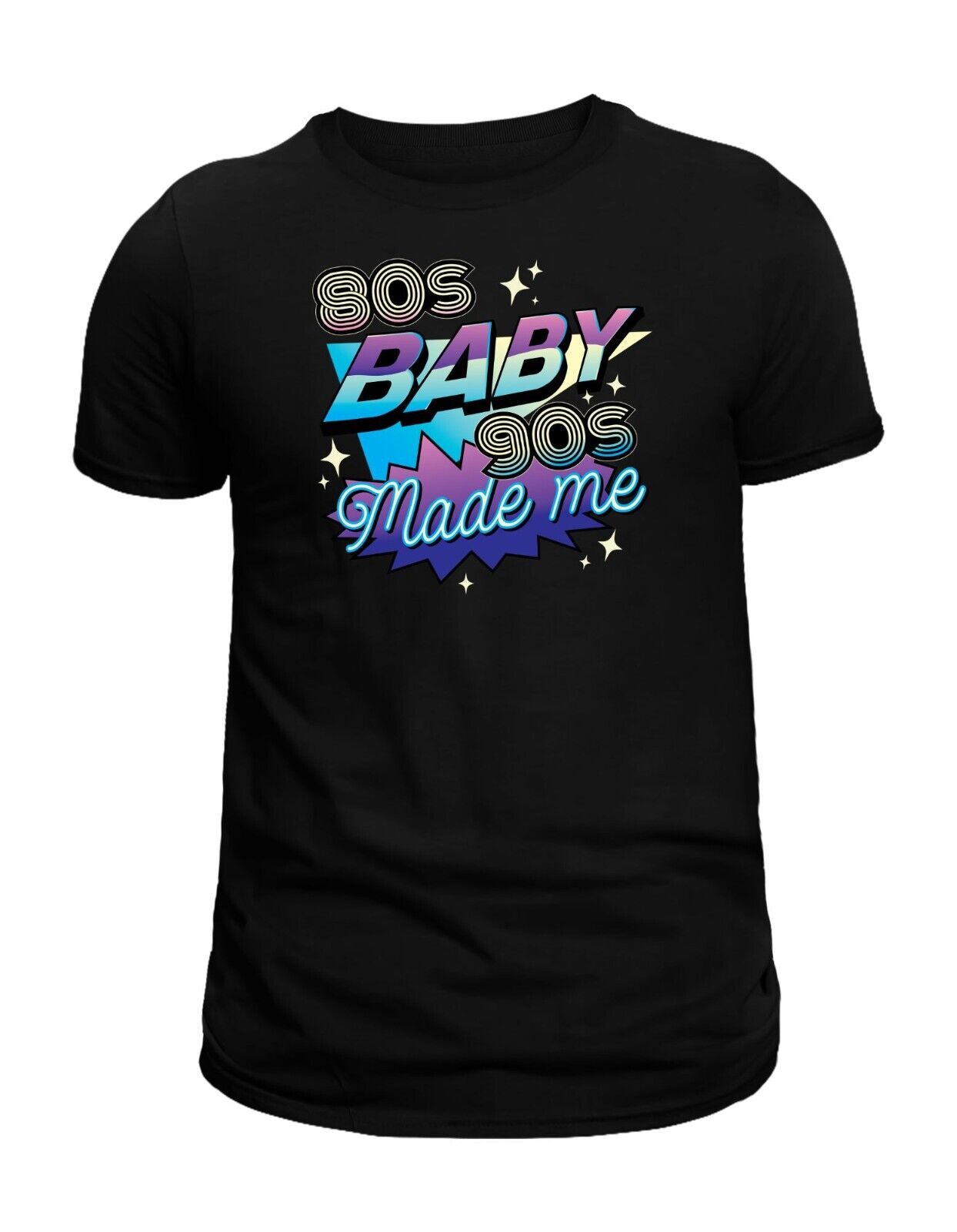 Damen Retro T-Shirt 80s Baby  90s Made me Jahre Party Verkleidung Farbe Kostüm