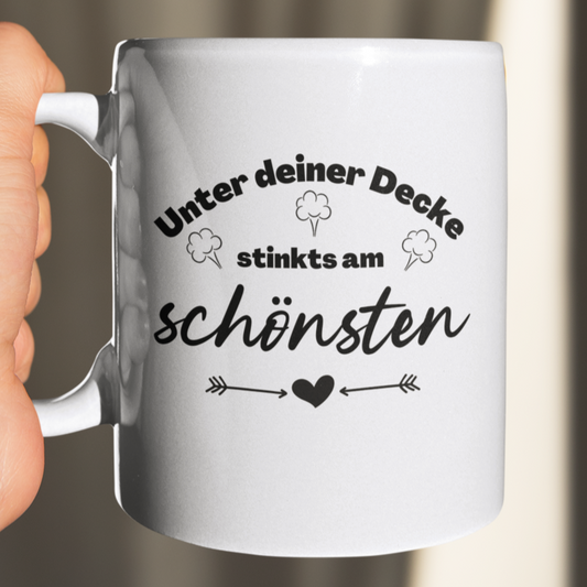 Tasse Valentinstag - unter deiner Decke stinkts am schönsten - Geschenk Mann