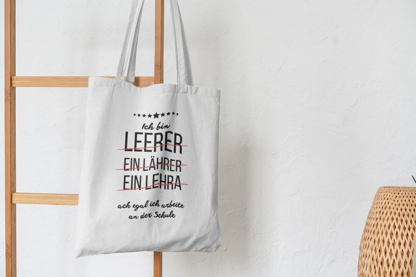 Lehrer Tasche Ich bin ein Lehrer Stoffbeutel Geschenk Schule Lehrerin Lustiger