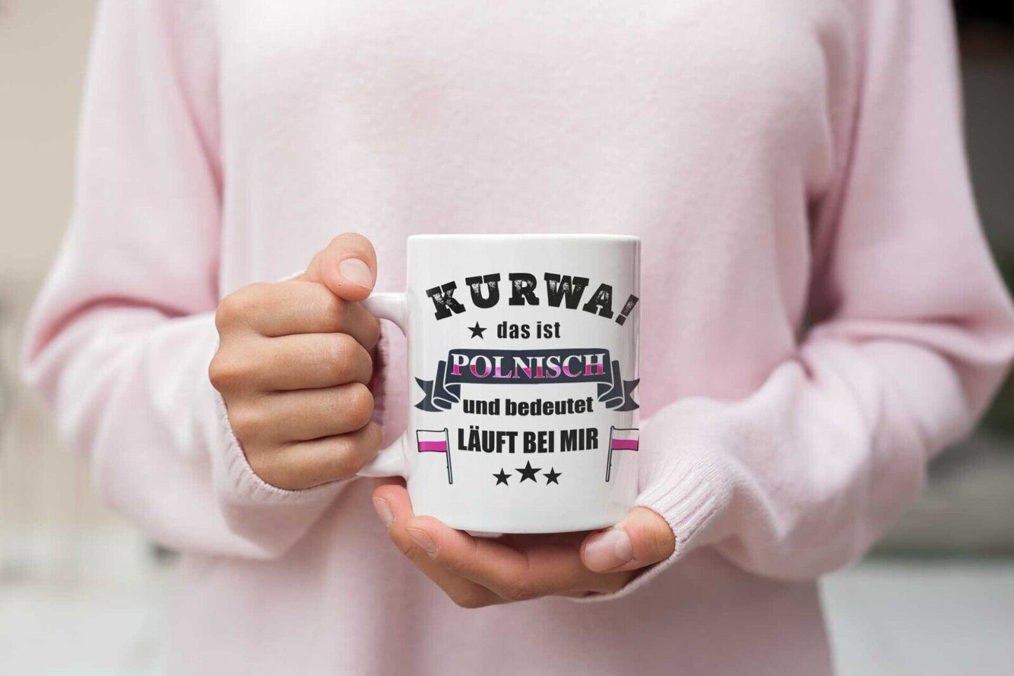 Tasse Polen KURWA Polnisch  läuft bei mir  Tasse Polen Pole Polin Geschenk Pole