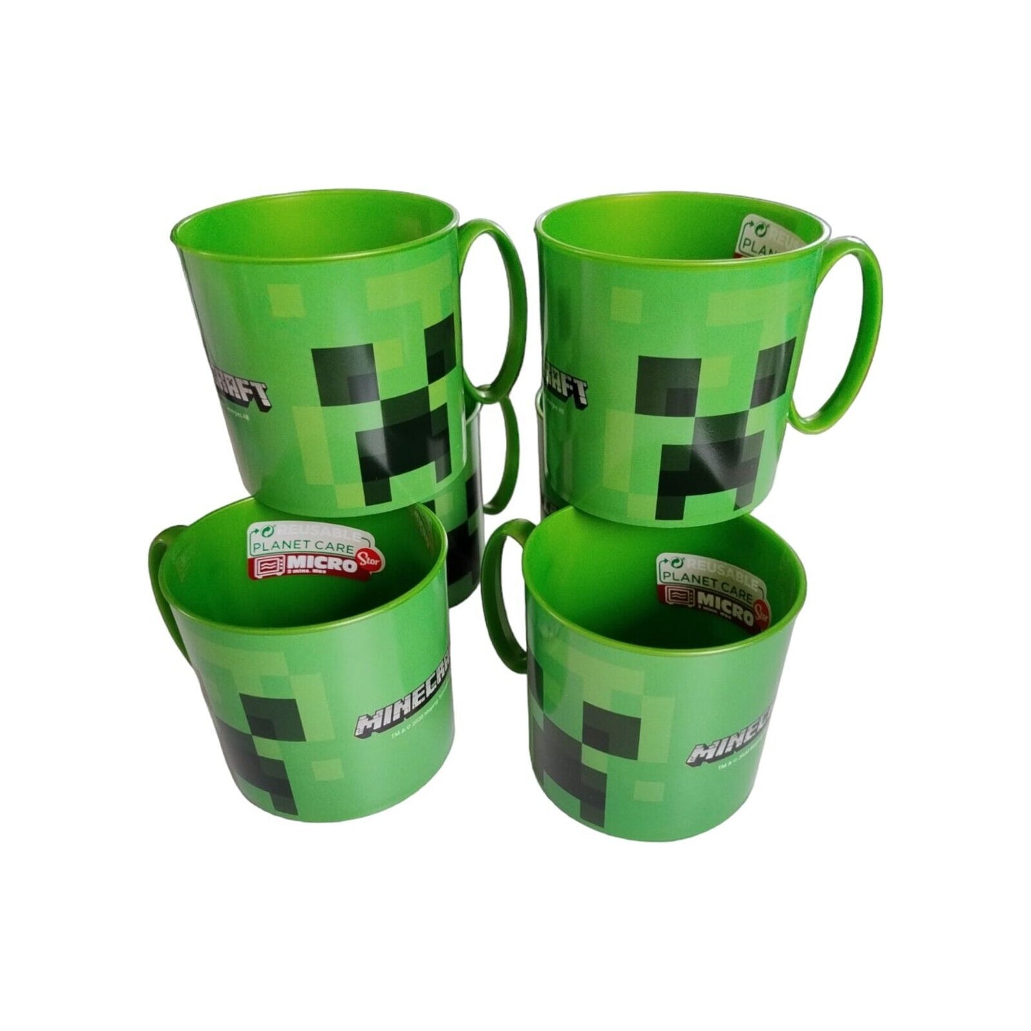 Minecraft Becher Set 4x Creeper Kinder Geburtstag Microwellengeeignet Party