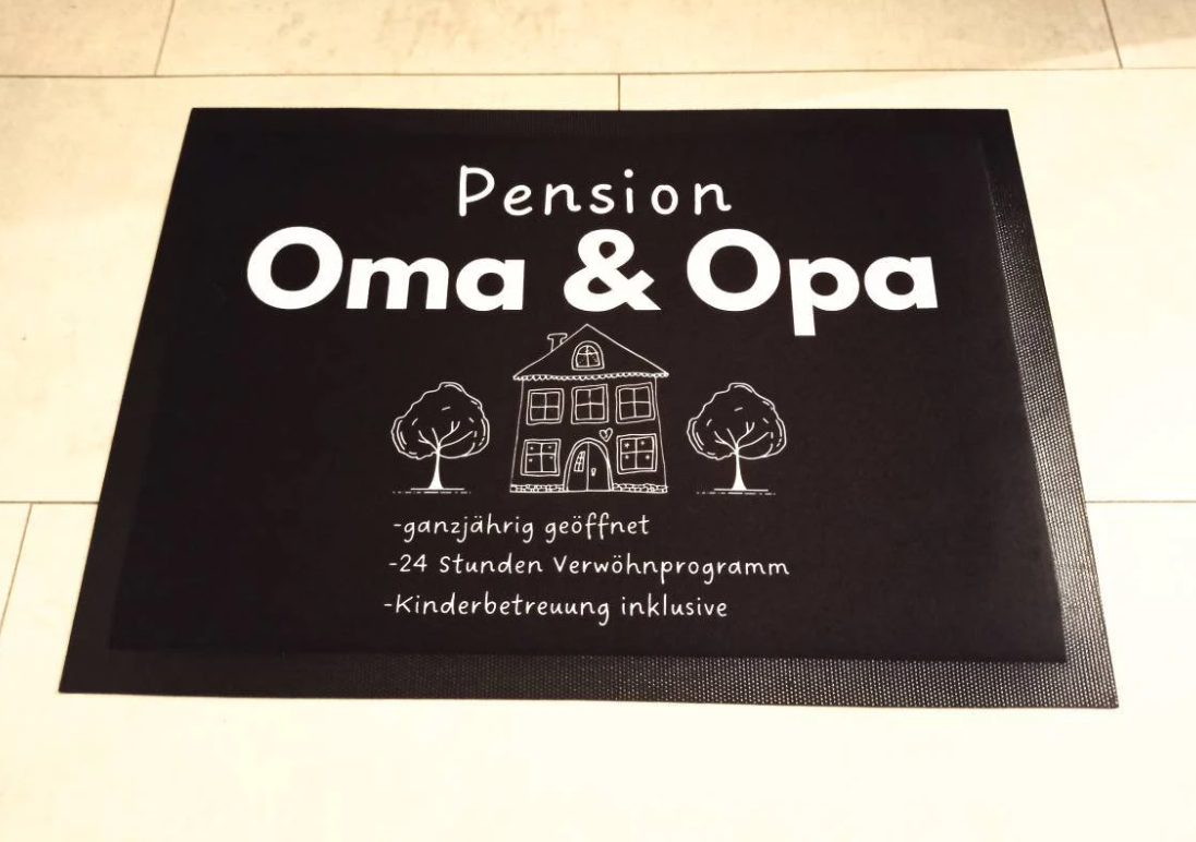 Fußmatte Pension Oma und Opa personalisiert Großeltern Geschenk Weihnachten