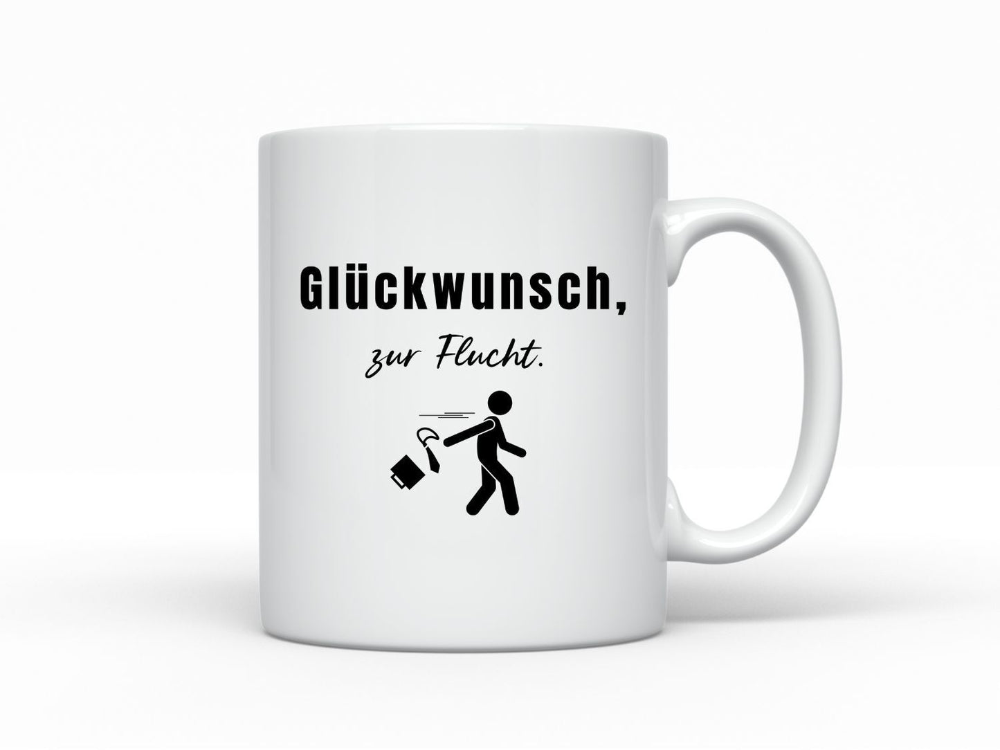 Tasse Kollegen Abschied mit Spruch - Glückwunsch zur  Flucht - Jobwechsel