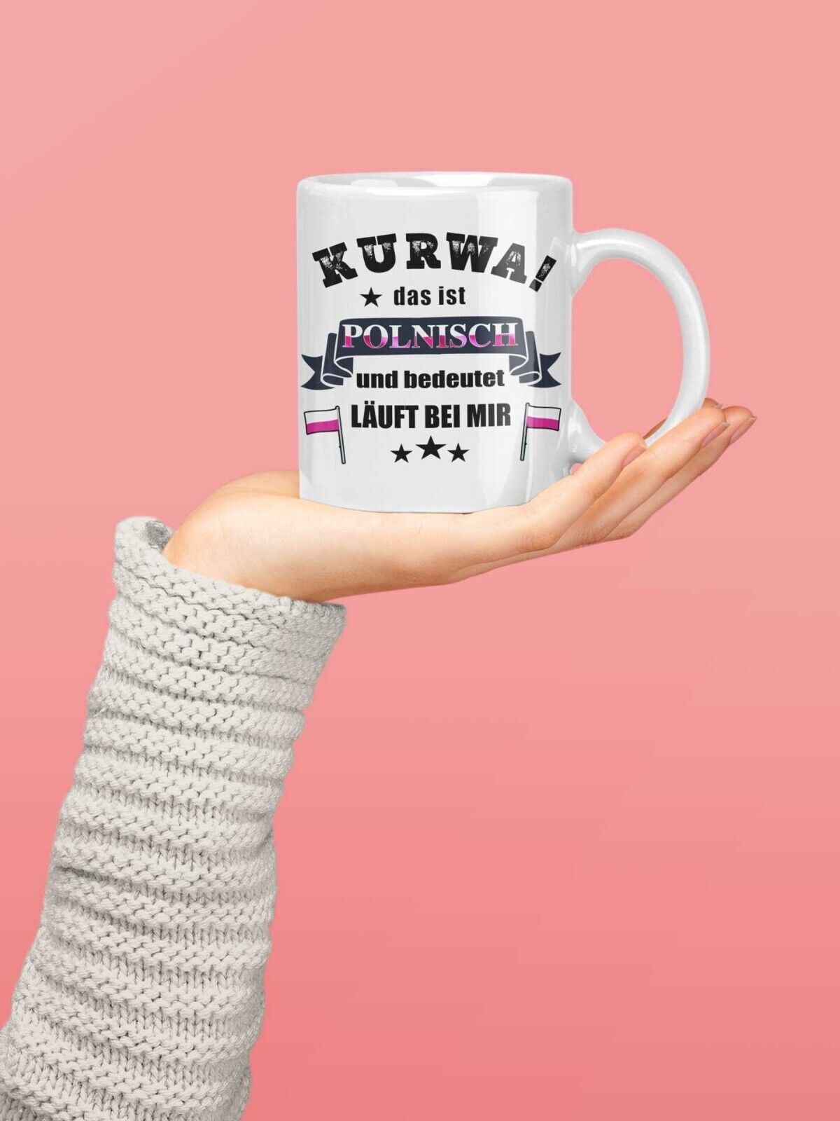 Tasse Polen KURWA Polnisch  läuft bei mir  Tasse Polen Pole Polin Geschenk Pole