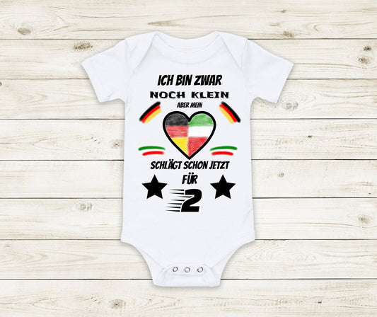 Baby Body Trikot Deutschland Italien Fußball kurzarm weiß Baumwolle lustig