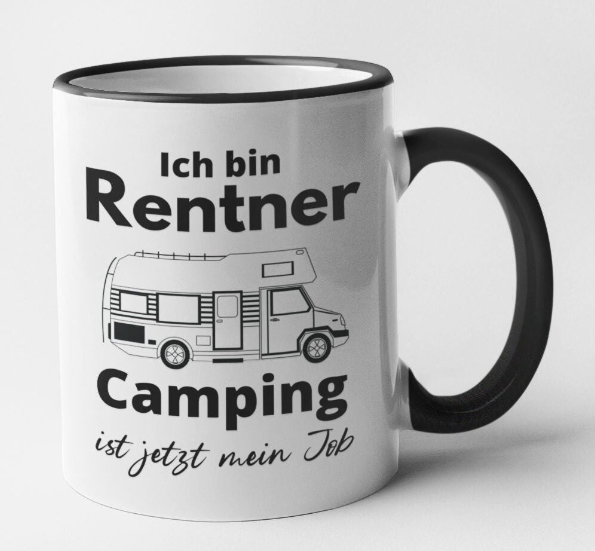 Tasse mit Spruch Camping Tasse Rentner Wohnmobil Rente Opa Großeltern Geschenk