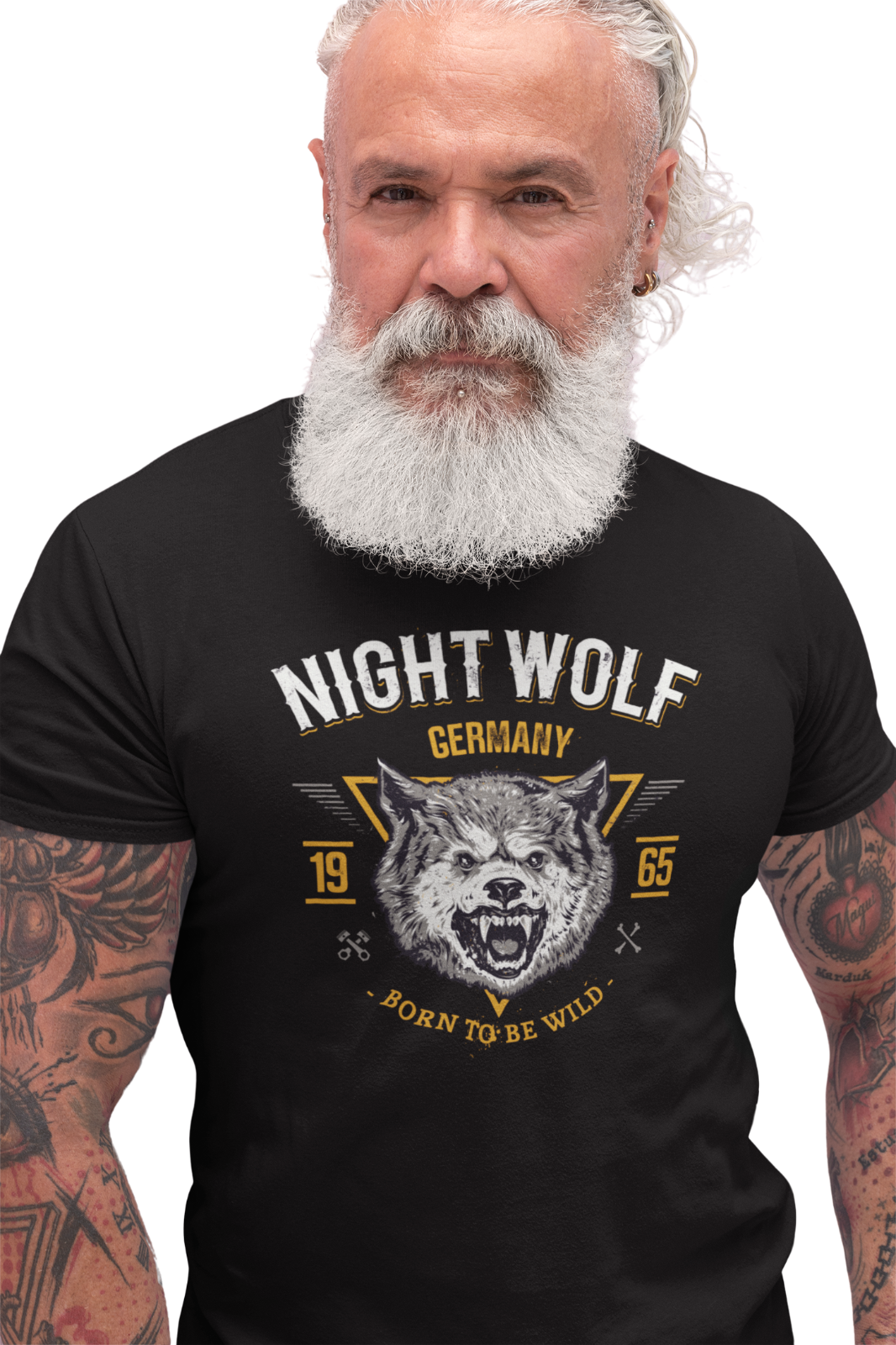 T-Shirt Herren - Nightwolf Germany - personalisiert 1958 - 2001  Wolf Geburtstag