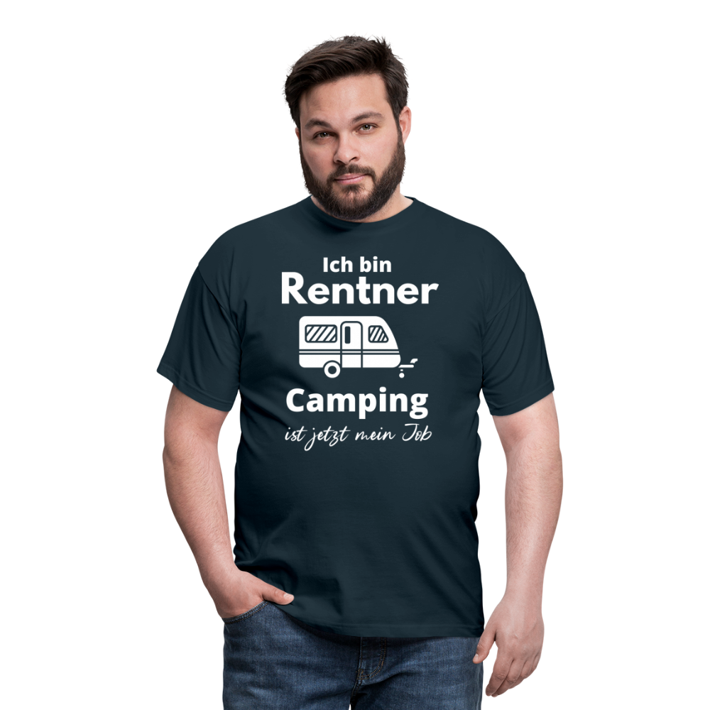 Männer T-Shirt Rentner Camping Job Wohnwagen Zubehör Rente - Navy