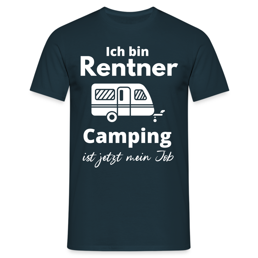 Männer T-Shirt Rentner Camping Job Wohnwagen Zubehör Rente - Navy